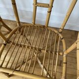 Pair of vintage rattan armchairs