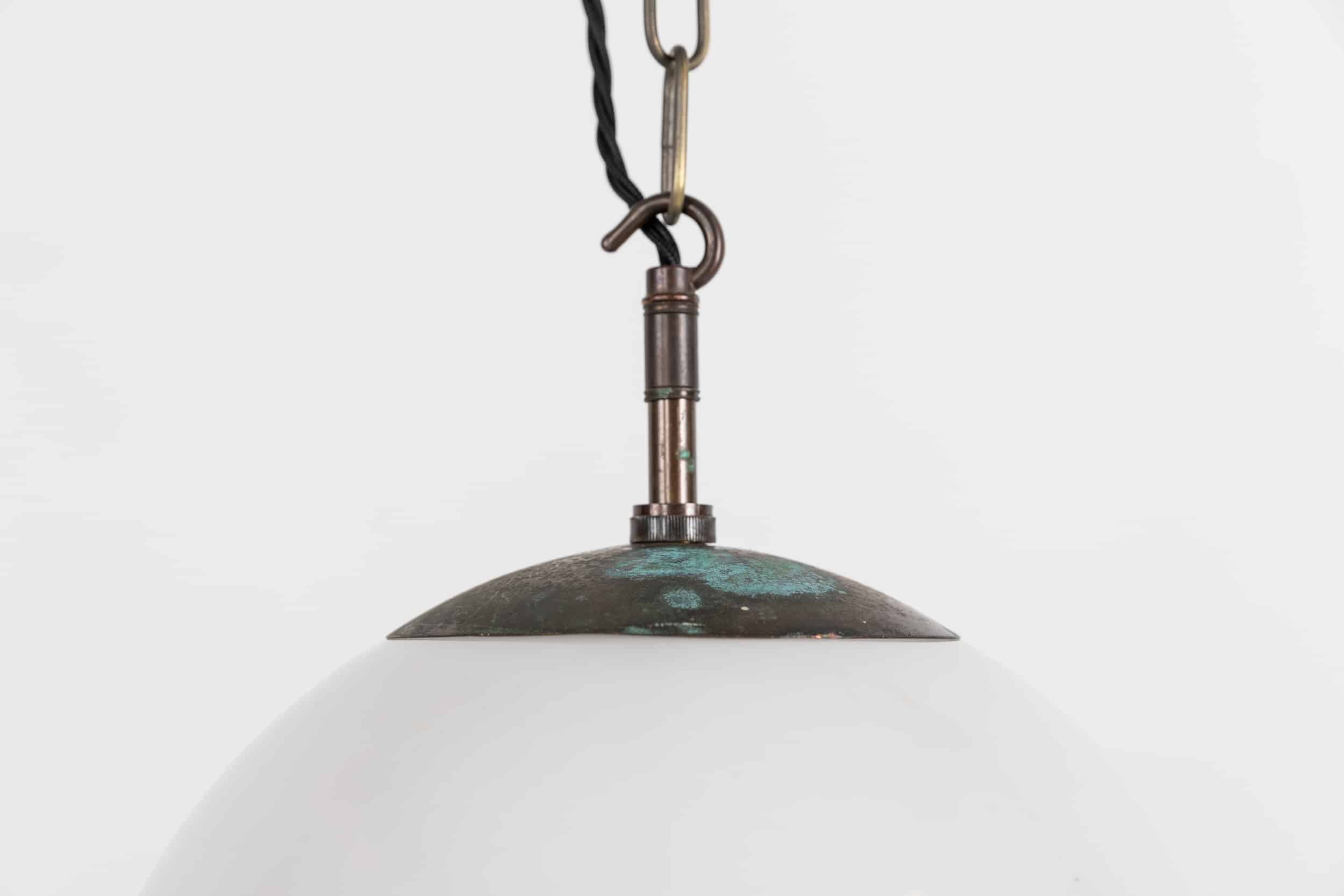 Large Globe Opaline Pendant Lamp