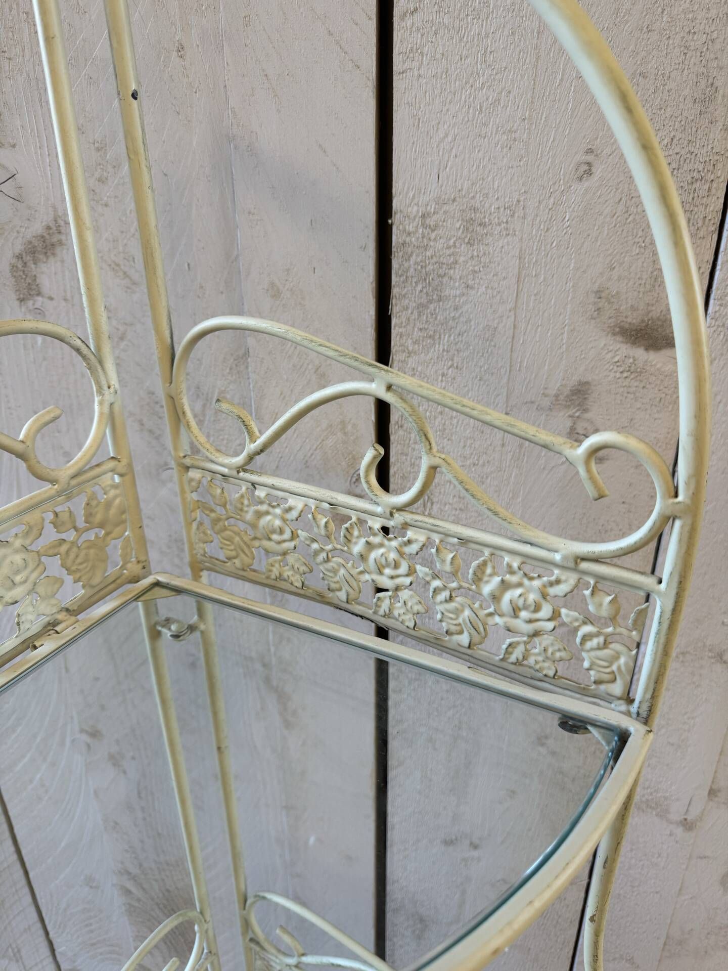 Glass and wrought iron shelf