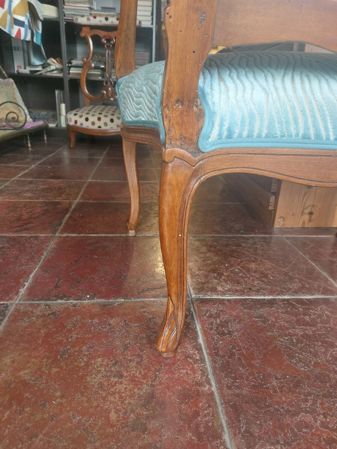 Restored Louis XV queen's armchair