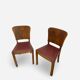 Set of 4 Art Deco dining chairs in walnut, Italy, 1930s-1940s.