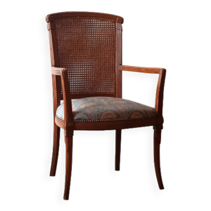 Fauteuil en bois et cannage vintage
