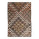 Brown Orange Handmade Vintage Turkish Kilim Area Rug  112x159