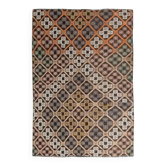 Tapis kilim turc vintage fait main marron orange 112x159