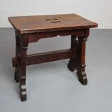 XIXth cnetury Gothic revival oak stool