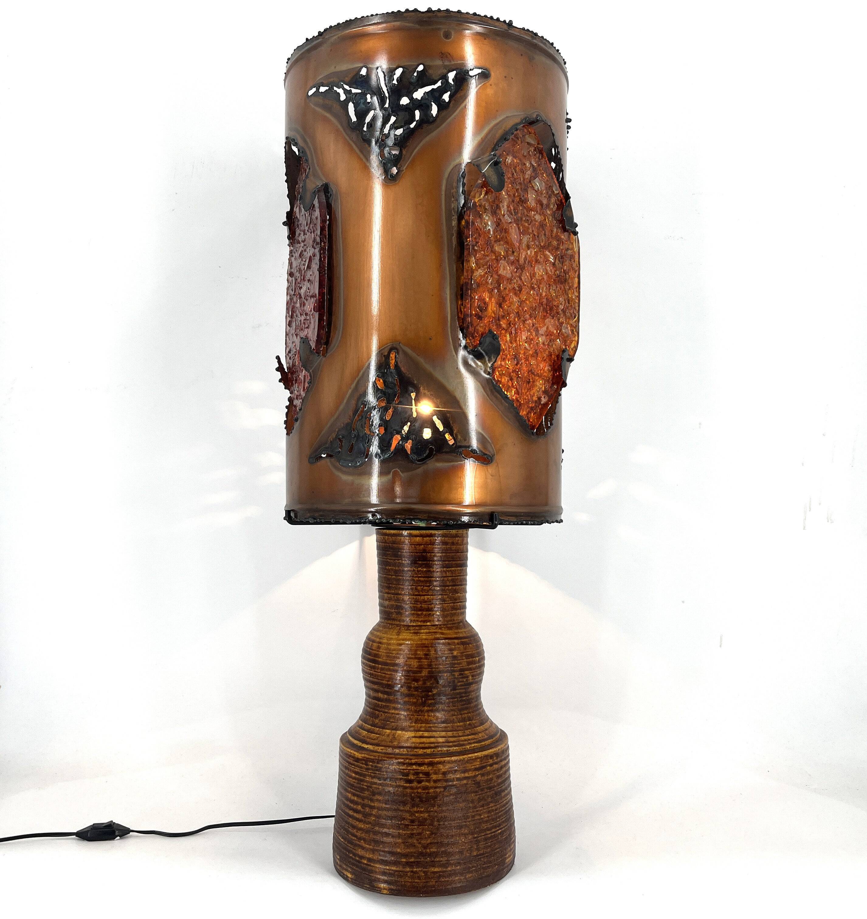 XL table lamp by Potterie D'Accolay, 1970s