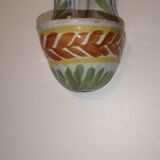 Holy water font in polychrome high-fire earthenware from Islettes, 18th century
