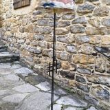 1960s wrought iron tripod floor lamp