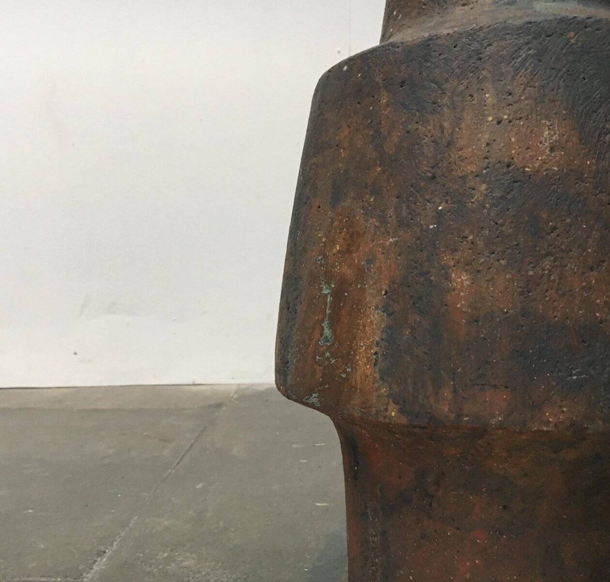 Brutalist ceramic vase in German mid-century style by Gerhard Liebenthron, 1969.