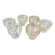 Lot de 6 verres en verre doré à l'or fin - vintage 1940 - verres à liqueur