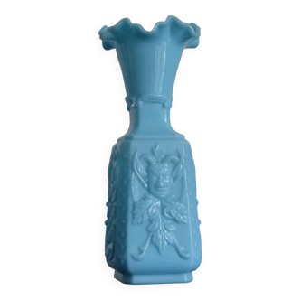 Fair opaline vase, decorated with a faun's head.