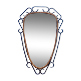 Oval mirror wrought iron 50s 46x70cm