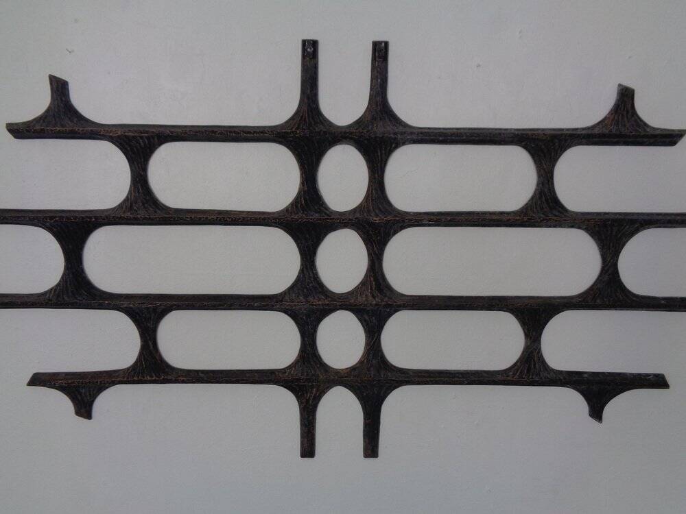 Large German Brutalist Iron Wall Sculpture, 1960s