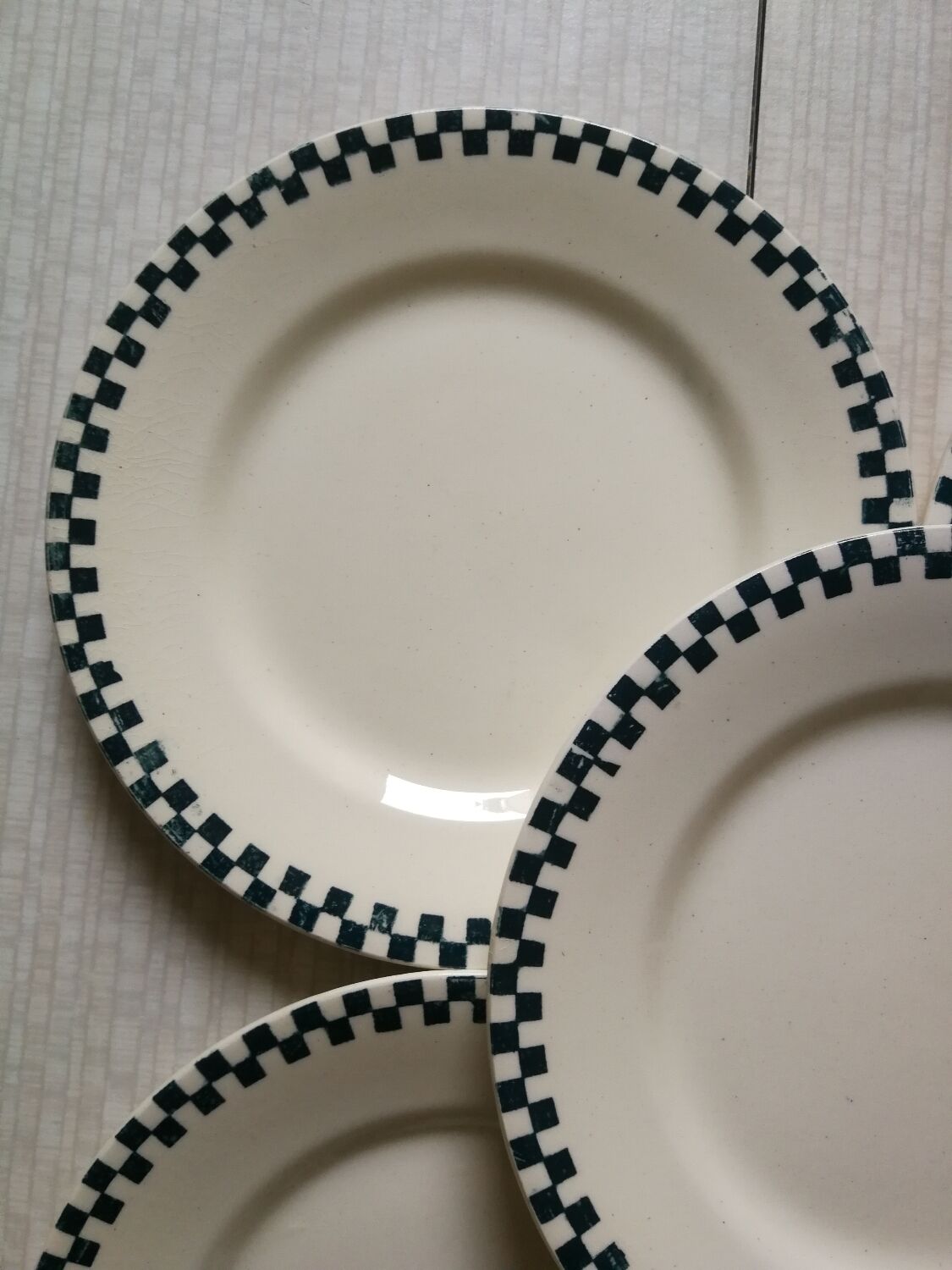 Set of 8 dessert plates Damier Terre de fer