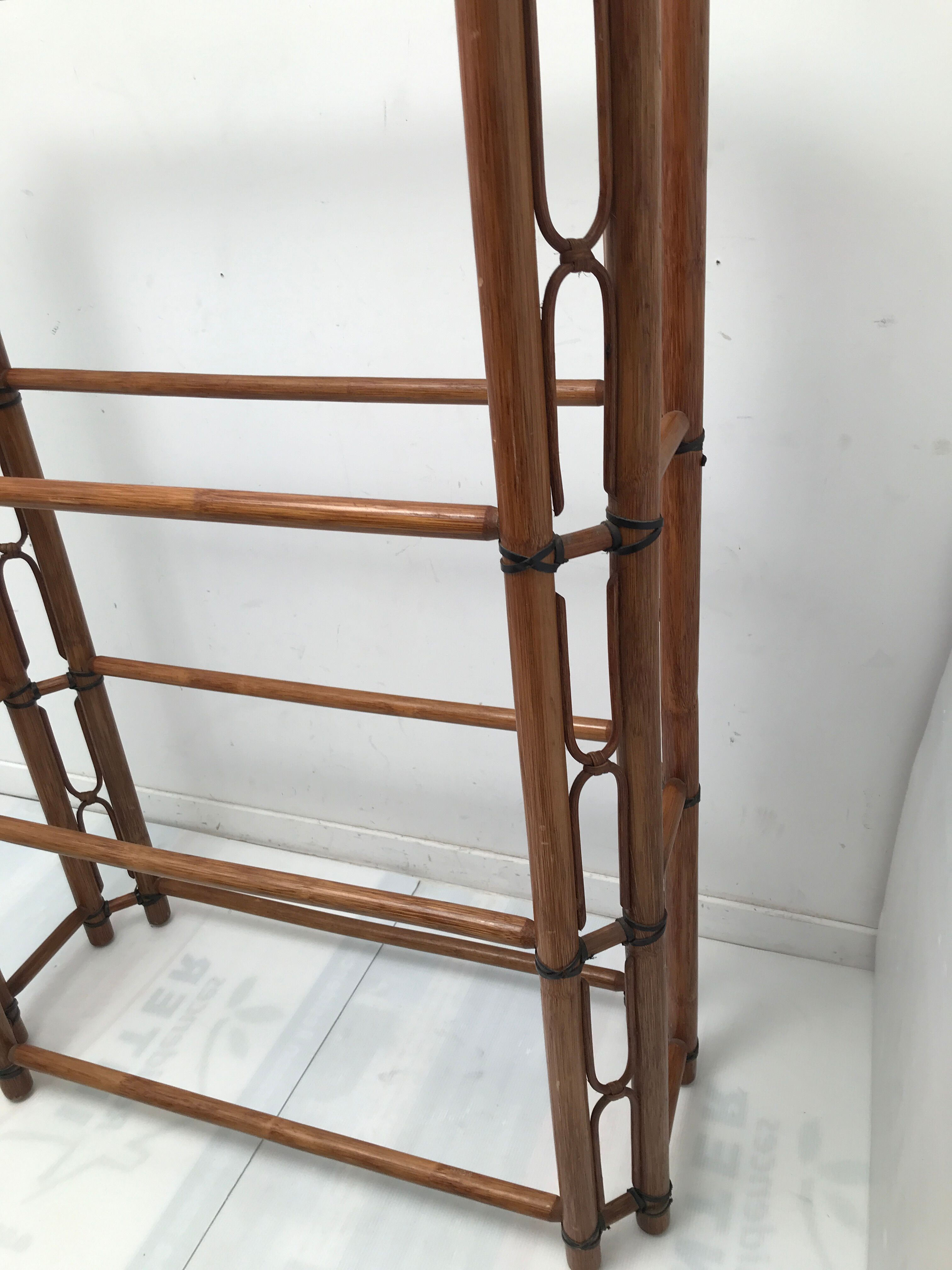 Bamboo and vintage leather storage