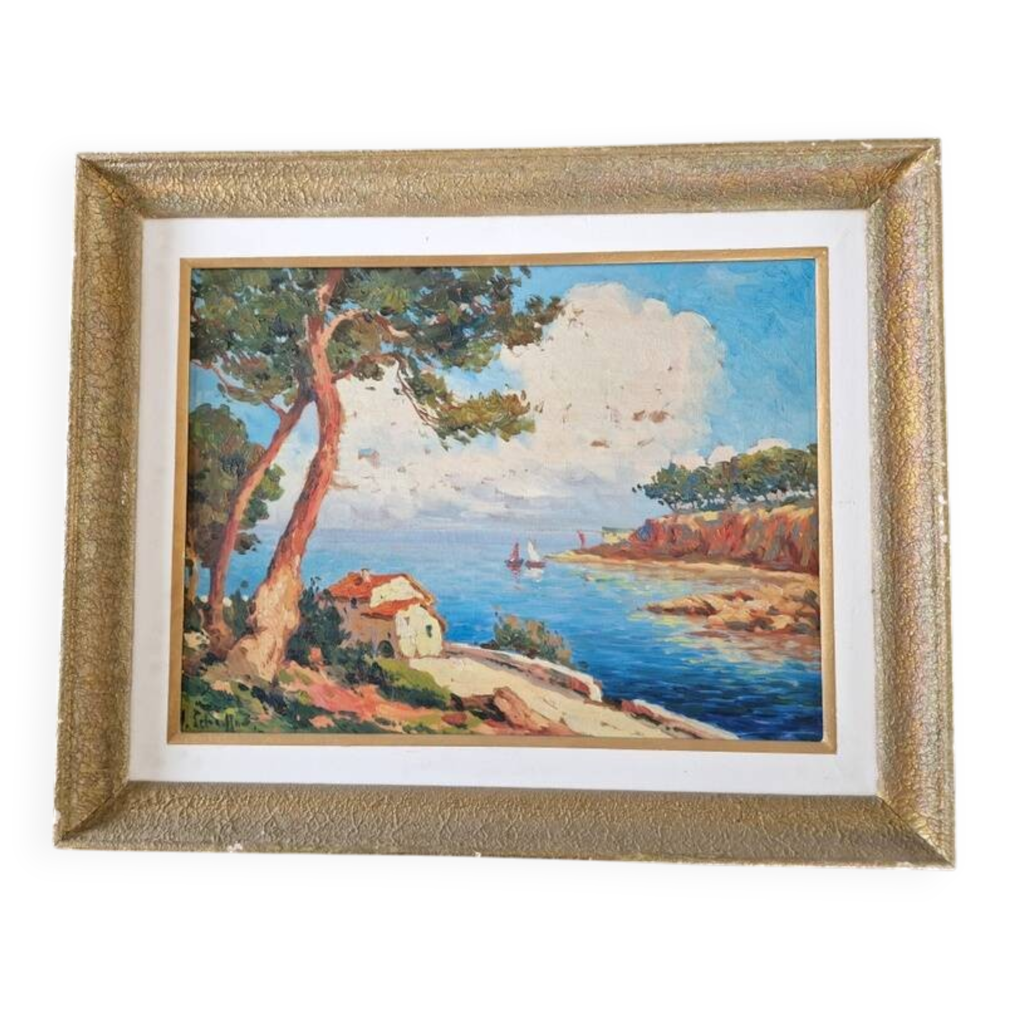 Elie Déchelle (1874-1937) - Oil on canvas - Landscape in Corsica - Signed