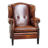 wing chair made of sheep leather