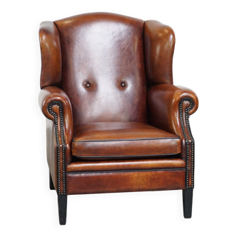 wing chair made of sheep leather
