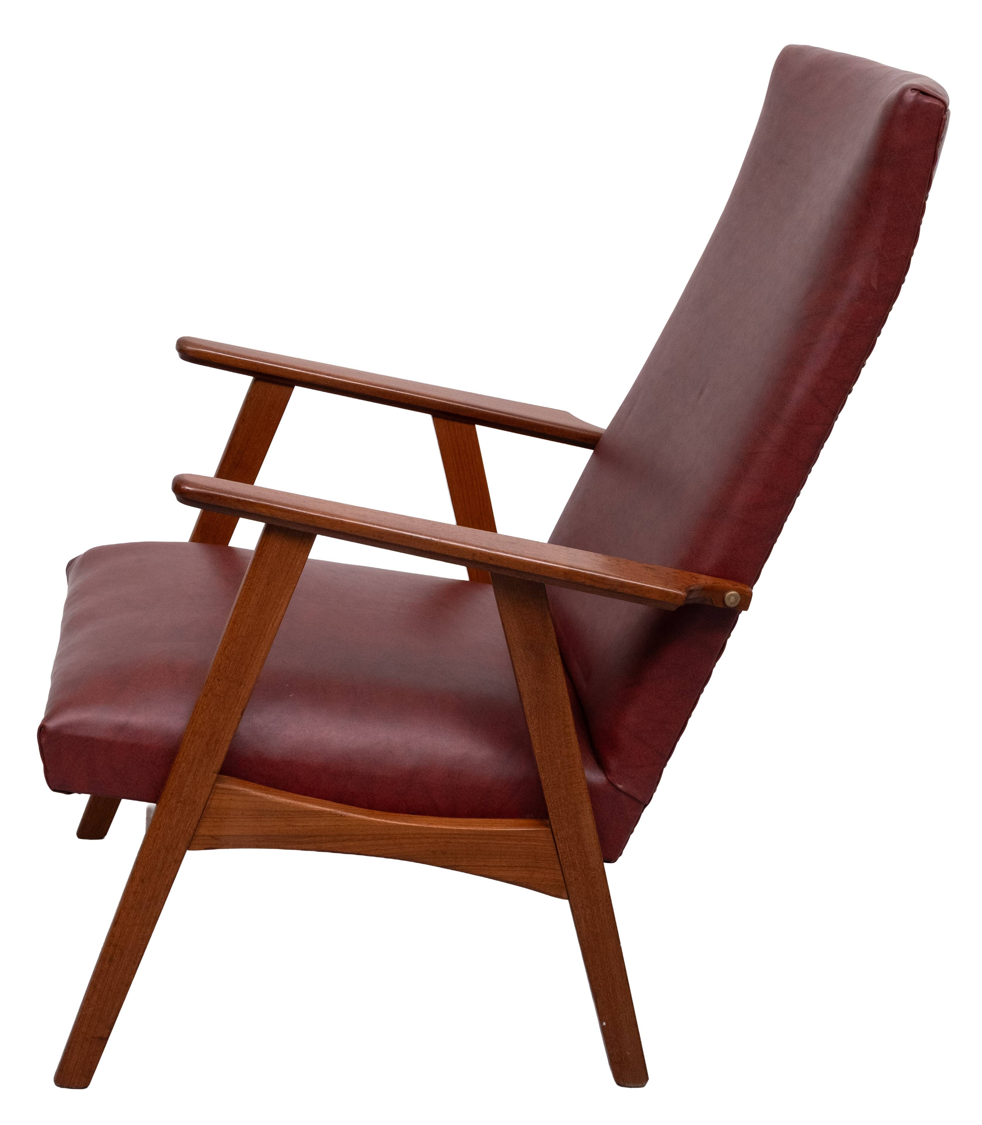 Teak High Back Lounge Chair 1960s Holland