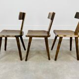 3 T chairs brutalists solid wood