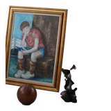 Oil painting by Jørgen Sejersen, Mid-century Modernism, 1960s