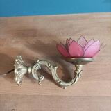 Wall lamp Lotus flower petal mother-of-pearl bronze base