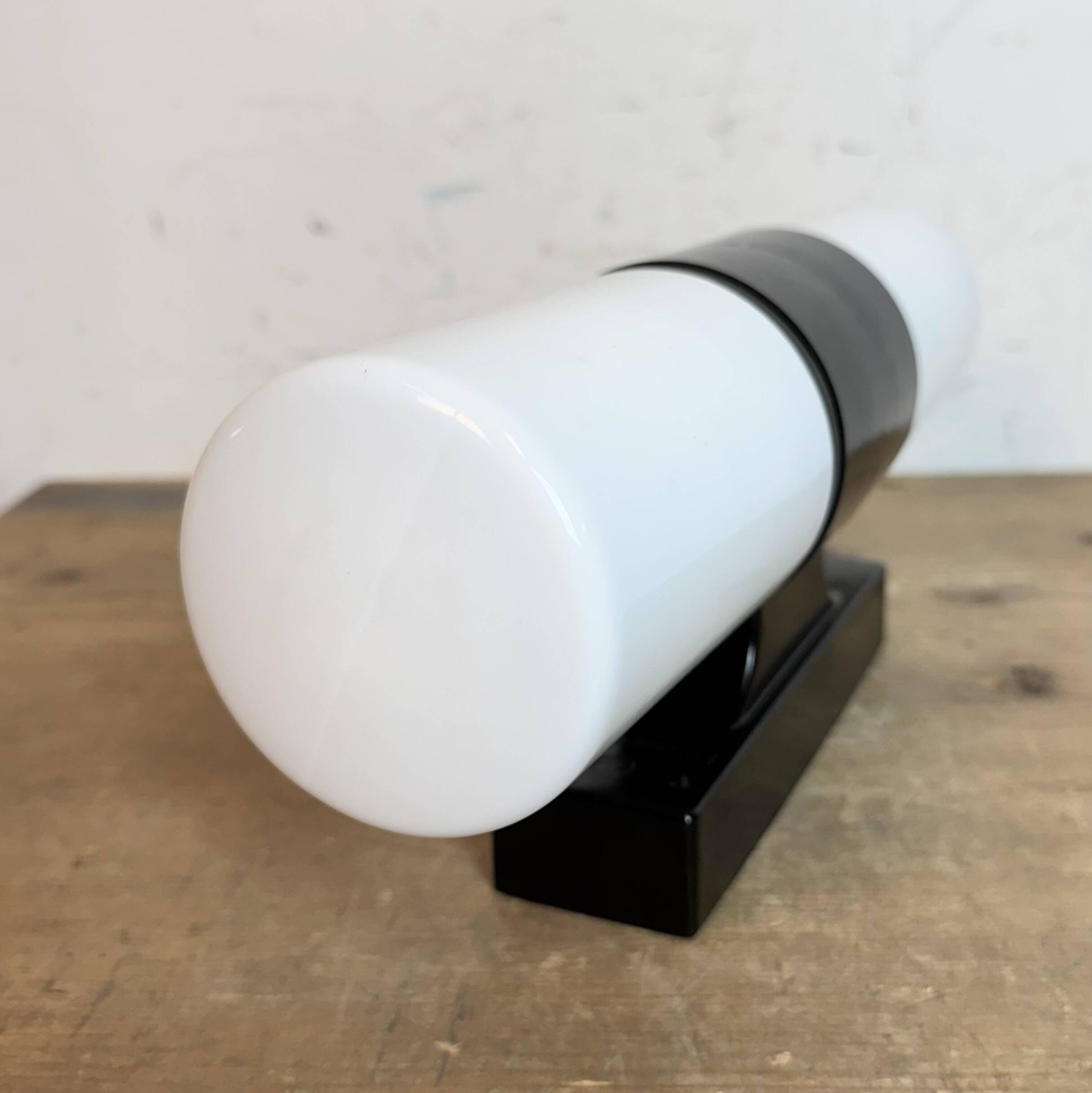 Industrial Brown Bakelite Wall Light with Milk Glass, 1960s