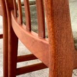 Pair of Scandinavian teak and velvet chairs 1960