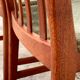Pair of Scandinavian teak and velvet chairs from the 1960s.