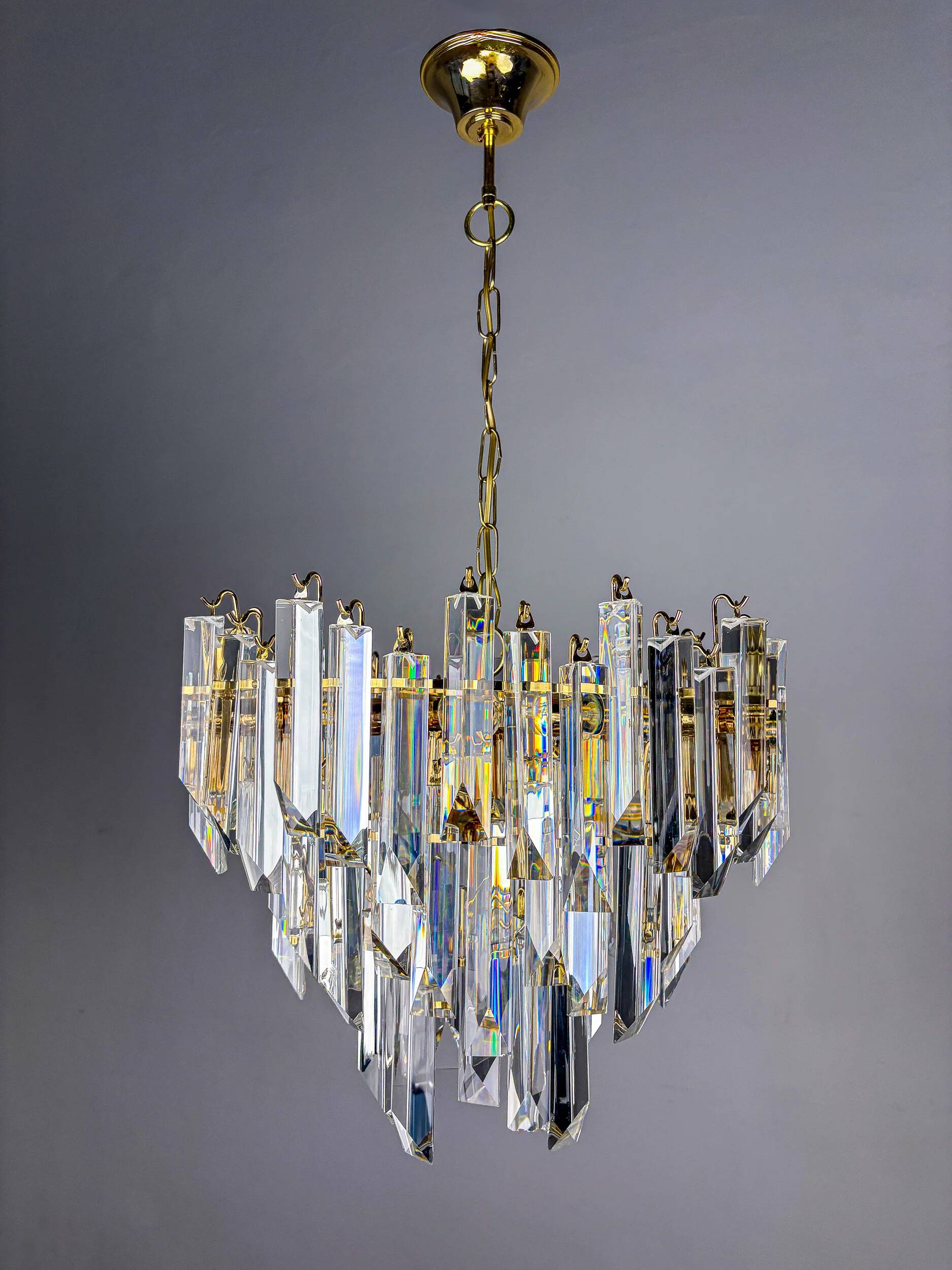 Four-tier cascade chandelier by Venini, Murano glass, Italy 1970s