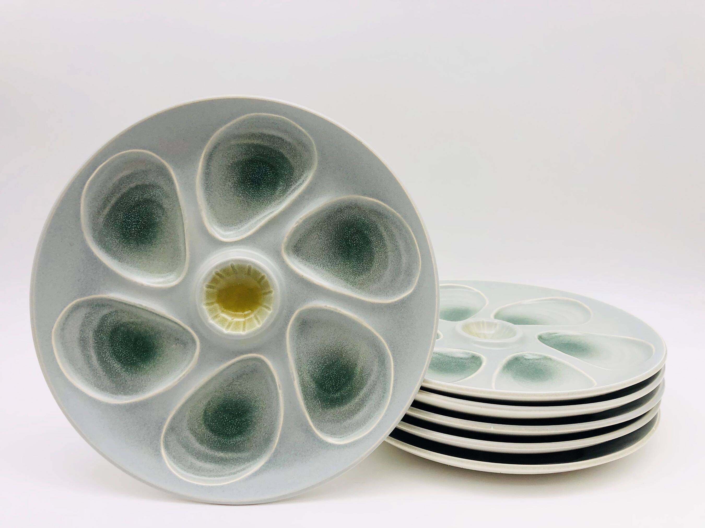 6 oyster/shellfish plates, “Salins”