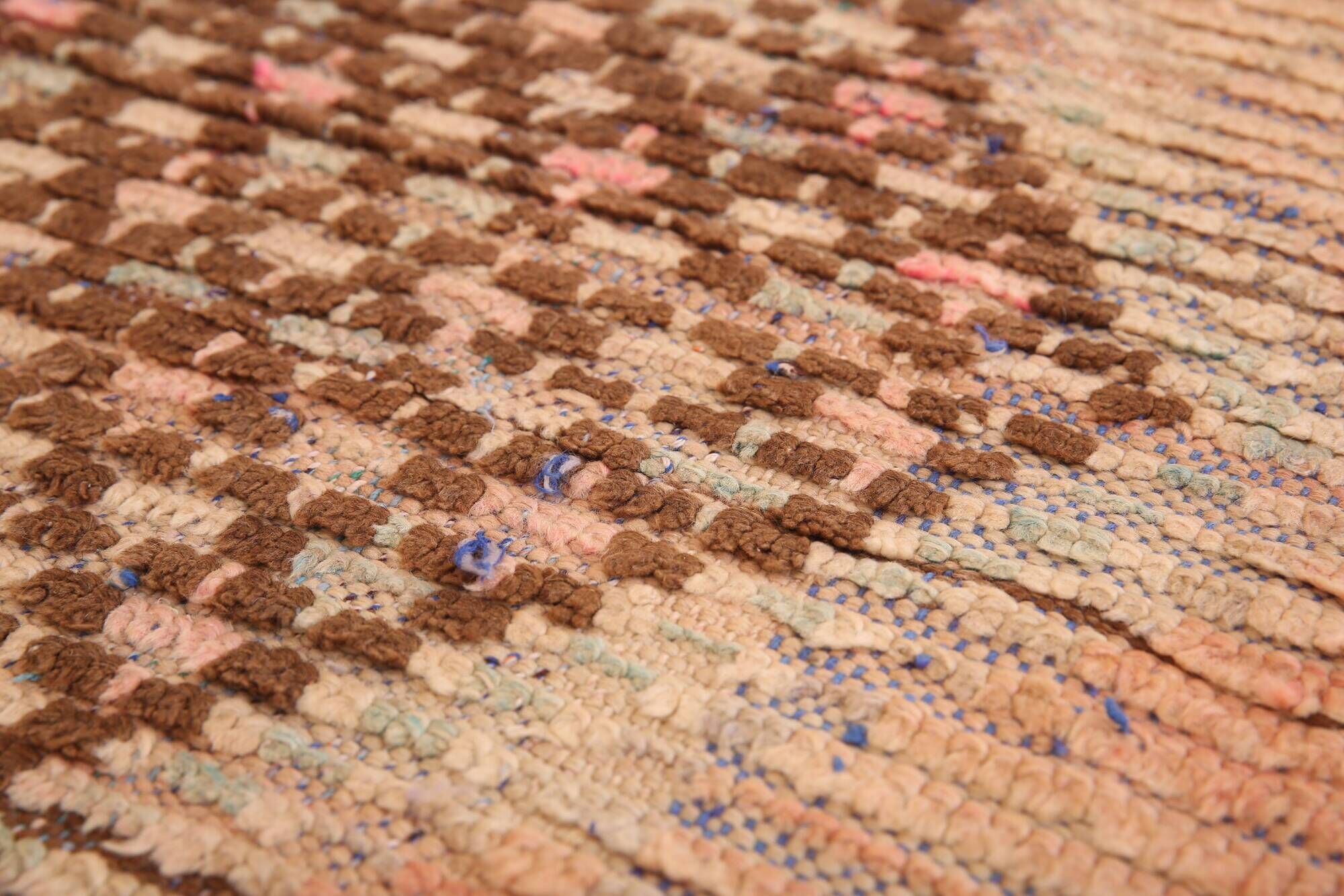 Vintage Moroccan Runner Rug 124 x 256 cm, Berber Wool Rug, Handmade Rug