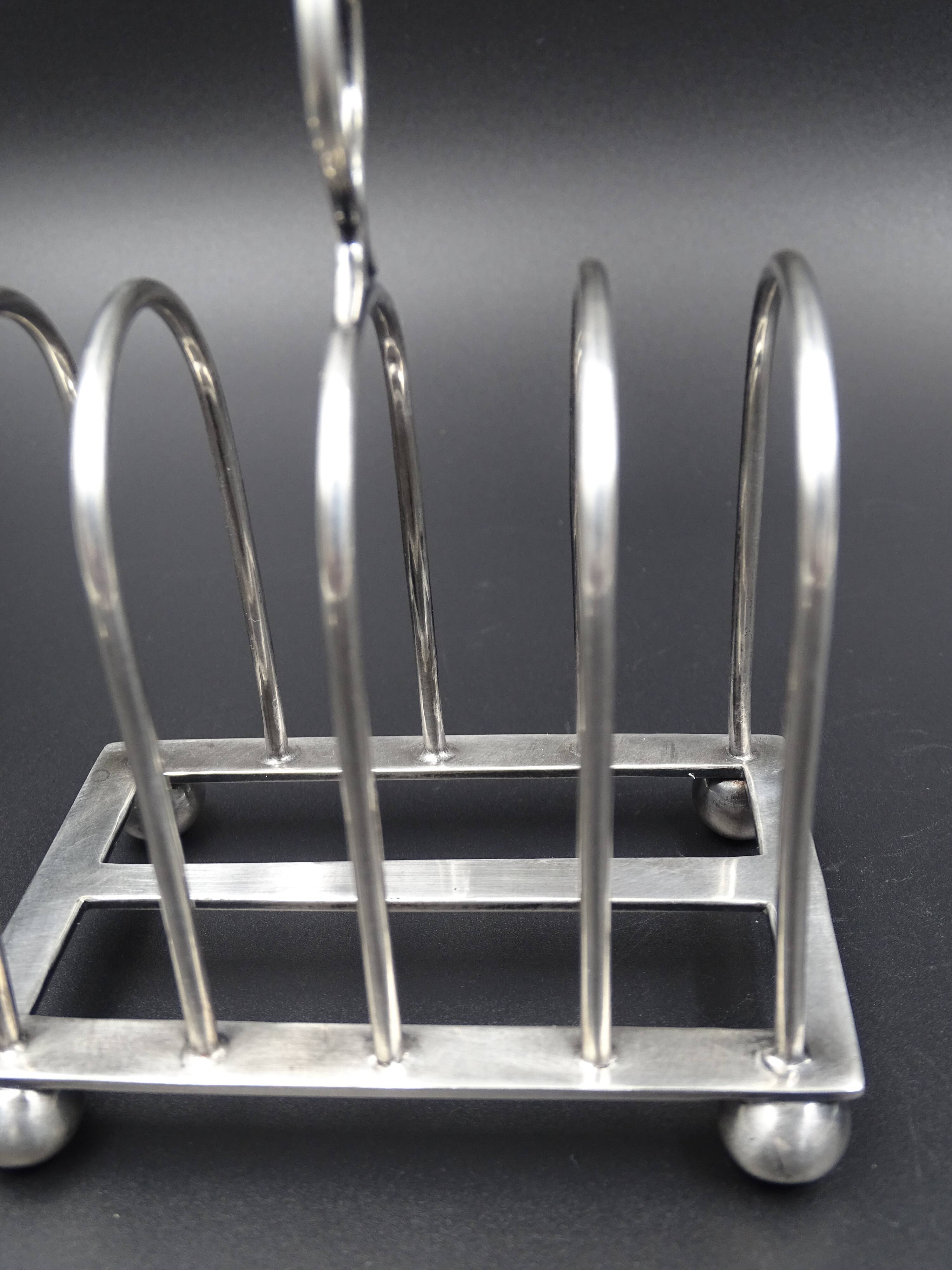 Silver metal toast carrier - circa 1940