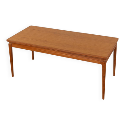 Table basse en teck extensible rare des années 1960