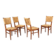 Audoux & Minet - Set of 4 vintage oak and rope chairs, circa 1950