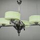 Art Deco Green Opaline Glass Chandelier, Czechoslovakia 1930s