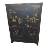 Lacquered Asian sideboard furniture with mother-of-pearl in relief