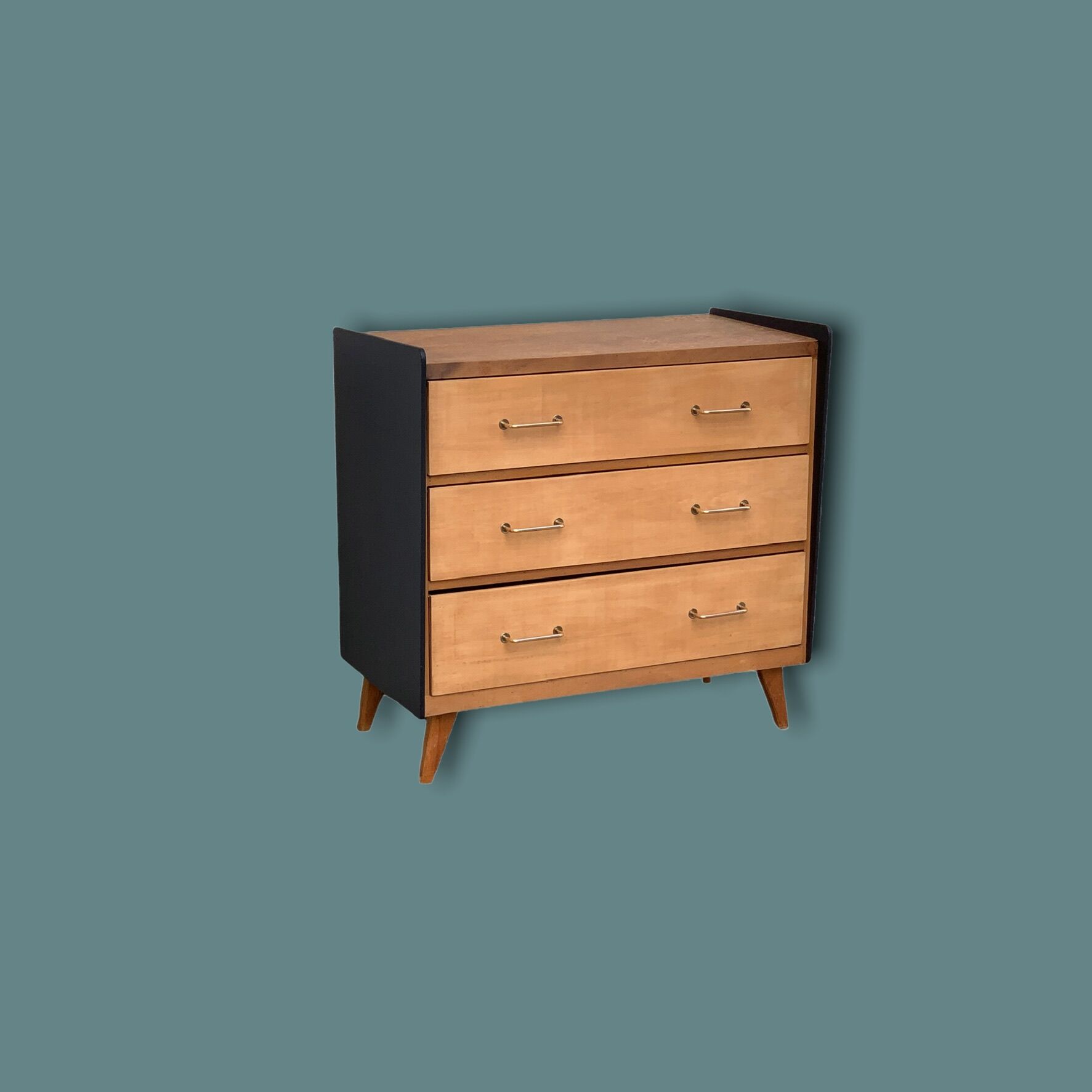 1960 compass foot chest of drawers