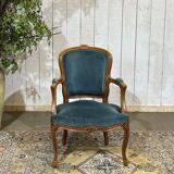 Louis XV style cabriolet armchair in beech wood