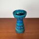 Mid-century modern blue ceramic candlestick Rimini by Aldo Londi for Bitossi, Italy, 1960s.