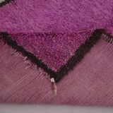 Vintage purple moroccan rug 134x272 cm - Berber rug - Wool rug handmade