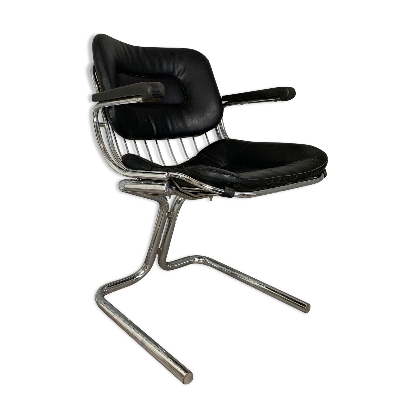Vintage chrome armchair by Gastone Rinaldi, Italy 1970