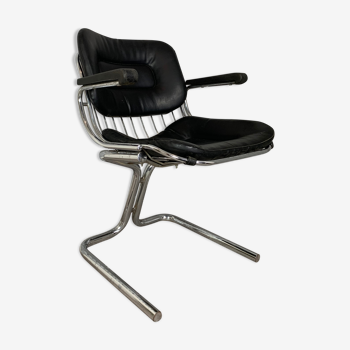 Vintage chrome armchair by Gastone Rinaldi, Italy 1970