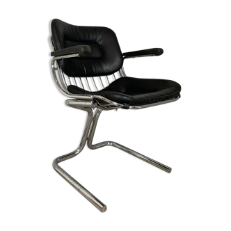 Vintage chrome armchair by Gastone Rinaldi, Italy 1970