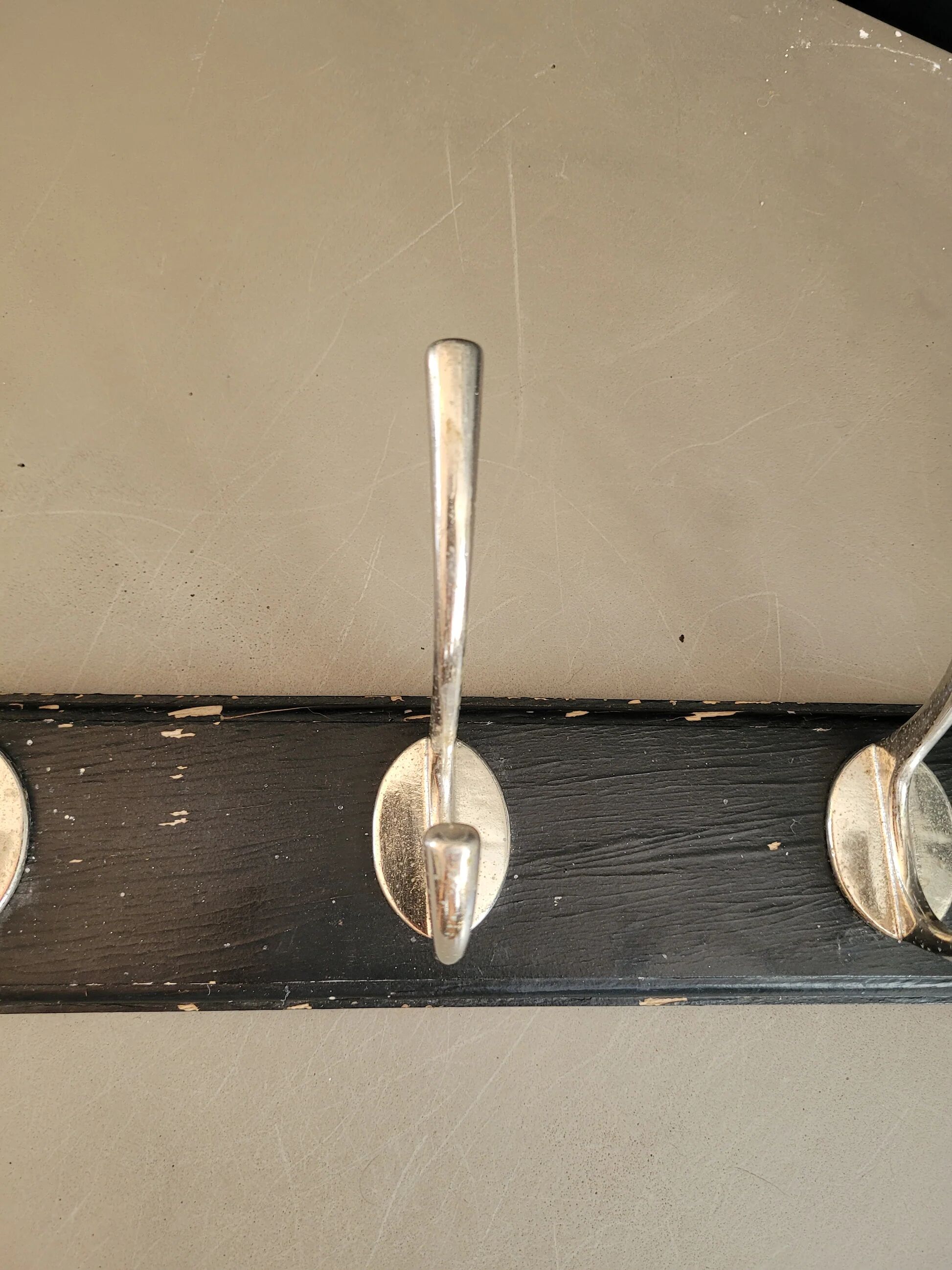 Antique wall coat rack with 6 hooks