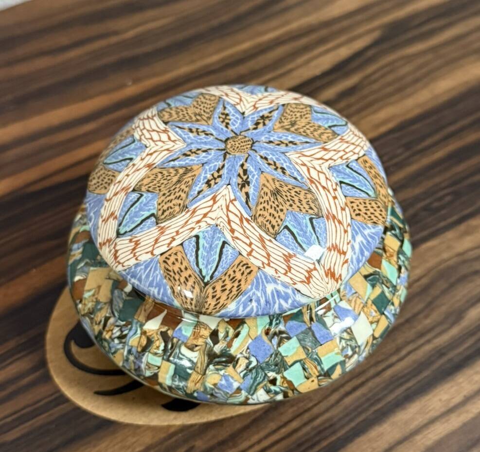 Jean Gerbino in Vallauris: micro mosaic ceramic candy box