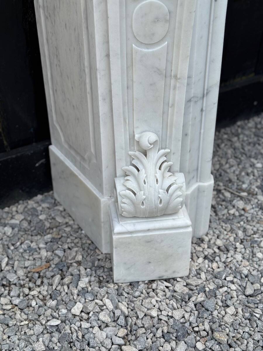 Impressive Louis XV Style Fireplace in Very Fine Carrara Marble