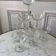 Lot de 10 coupes à champagne en verre cristallin années 50-60