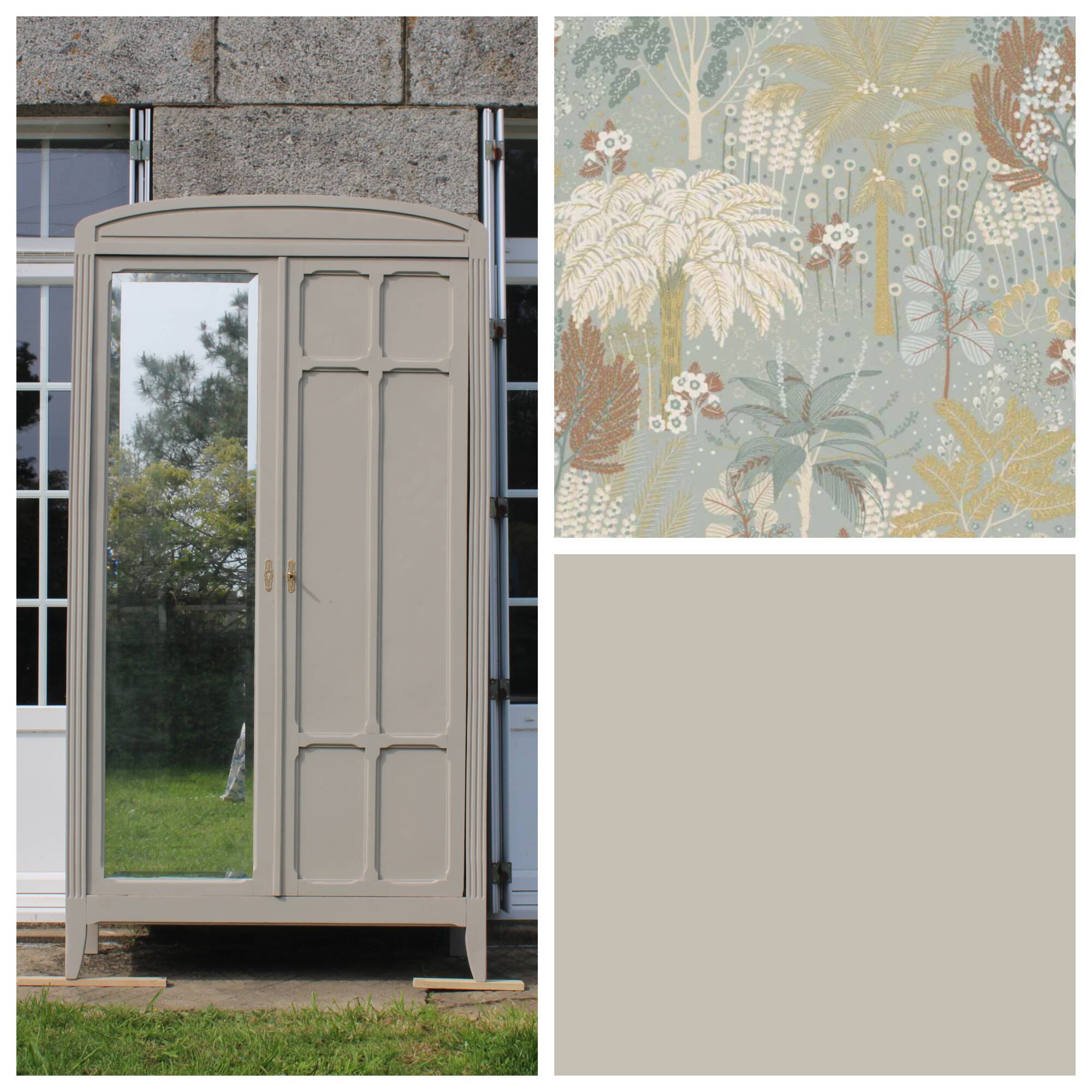 Vintage Parisian upholstered wardrobe