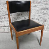 4 vintage chairs upholstered with skai